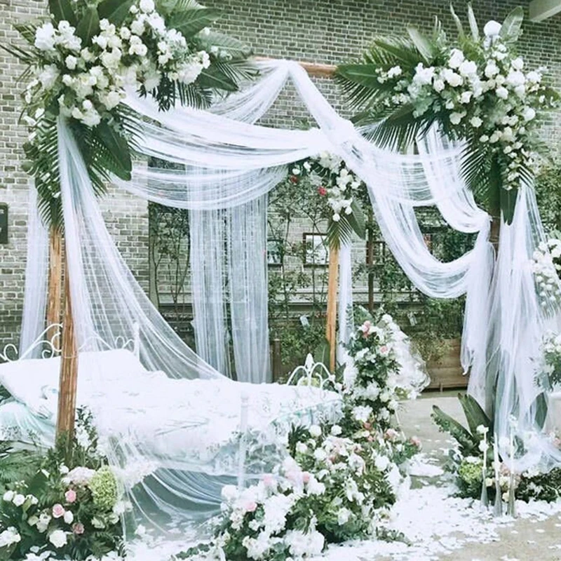 10/5m Wedding Decoration Tulle Roll Sheer Tulle Fabric For Birthday Party Backdrop Wedding Chair Sashes Decor Yarn