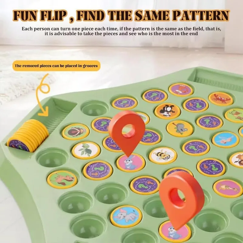 لعبة لـ 2-4 أشخاص لعبة شطرنج للأطفال ألعاب فكرية ممتعة مراقبة وتركيز تدريب شطرنج على شكل حيوانات #5