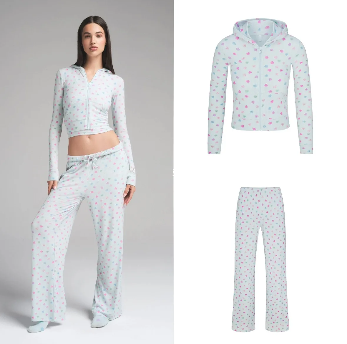 Лыжная роза в одном стиле, новинка 2025 года, короткая куртка на молнии с капюшоном на День святого Валентина