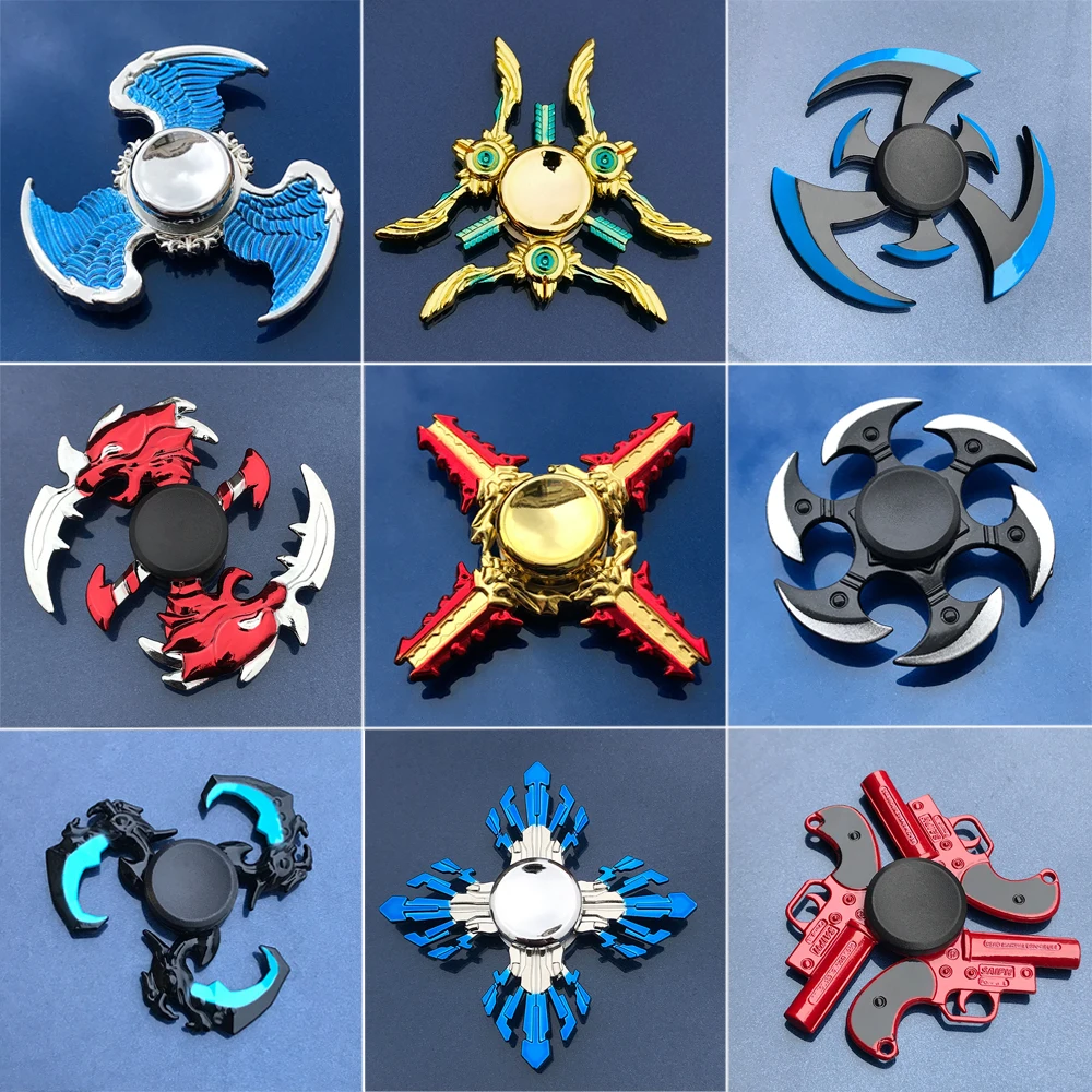 Neuer mehrfarbiger Fidget Spinner aus Metalllegierung R188 mit geräuscharmem Kugellager, Sicherheits-Handspinner, Fingerspitzen-Gyro, Stressabbau-Spielzeug für Erwachsene und Kinder