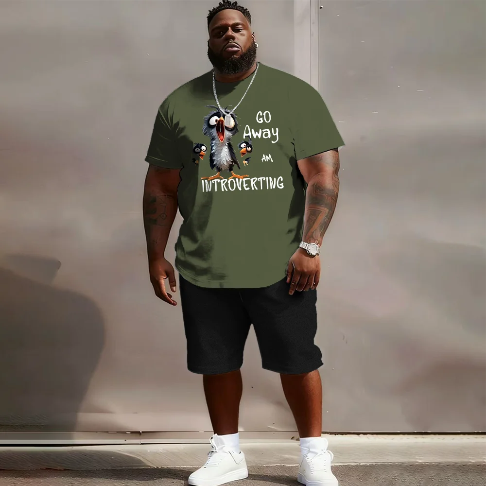 

S-9xl Большой и высокий комплект с короткими рукавами больших размеров и забавным текстовым ощущением — легкая смесь хлопка, минималистичные цитаты Witty,