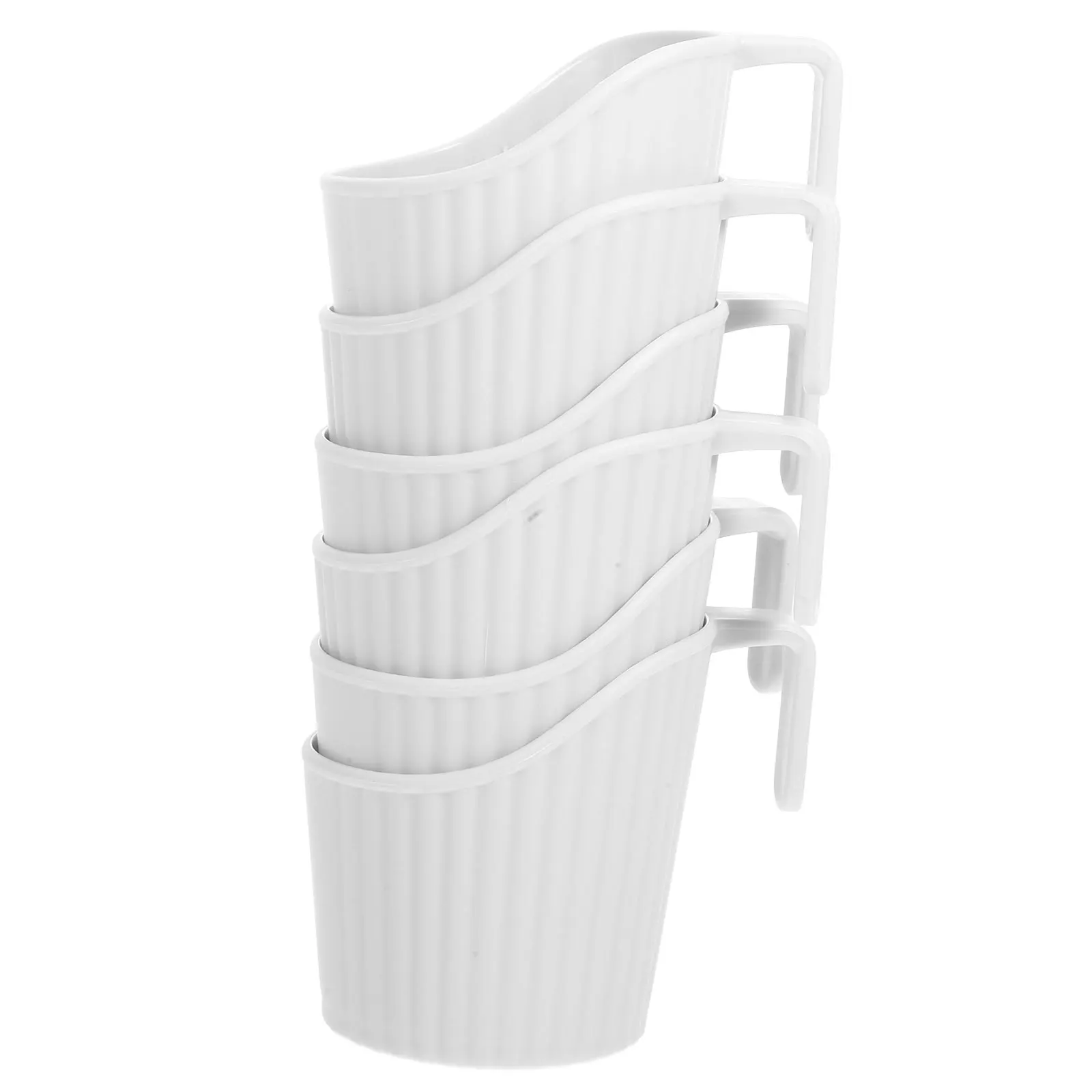 

6pcs Disposable Cup Holder Anti-Scalding Insulated Sleeve For Paper Coffee Tea Cup Heat Resistant Plastic Sleeve With Handle