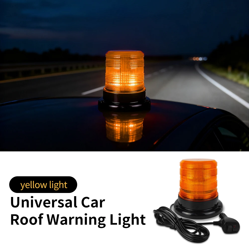 

36/60 светодиодный авто 12 В 24 В универсальный мигающий свет стробоскопический сигнальный светильник аварийный маяк автомобиль грузовик крыша верхнее магнитное основание безопасности