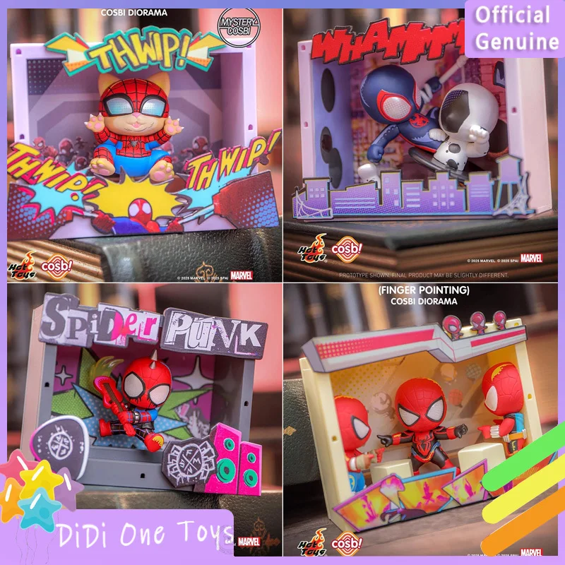 

Подлинные популярные игрушки Человек-паук Cross The Spider-Verse Cosbi Diorama Series слепая коробка милая кукла для мальчиков коллекция настольный орнамент подарок