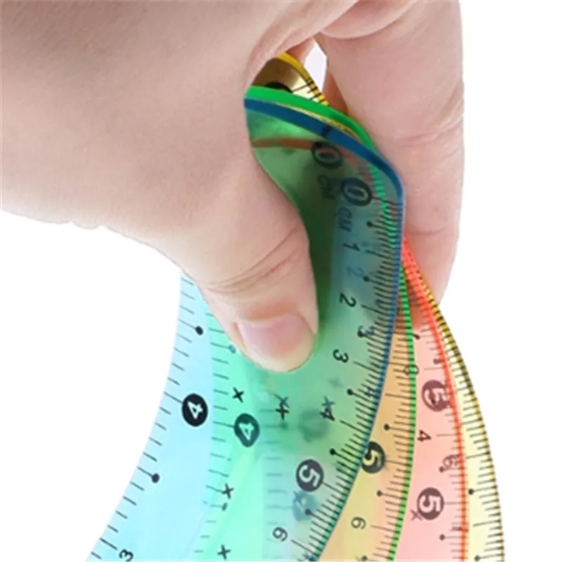 1PC ソフト 15 センチメートル定規マルチカラー柔軟なクリエイティブ文具ルールスクールサプライ
