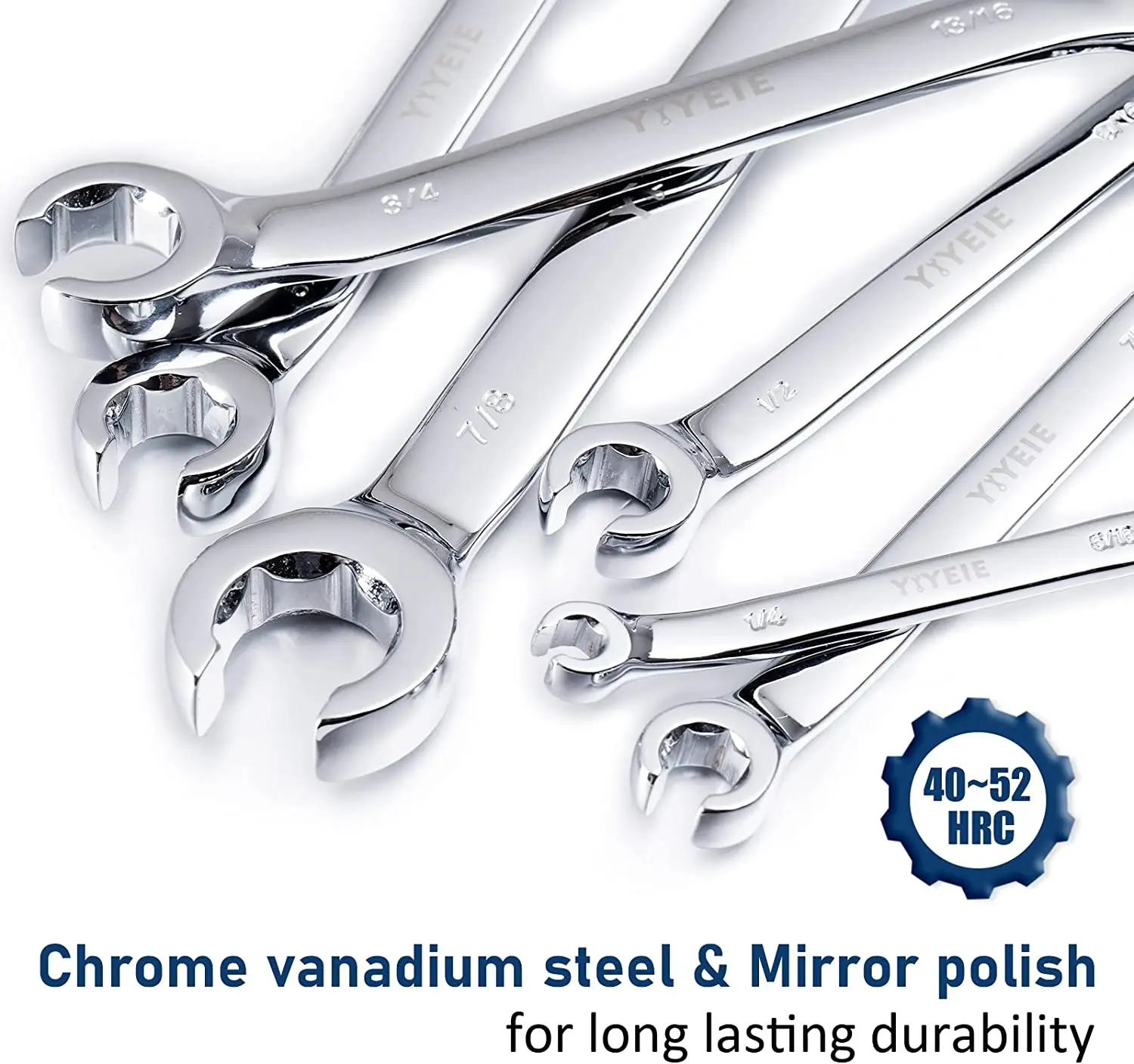 Flare Nut ชุดประแจมือ,เมตริก6Pcs สายเบรคเปิด Wrenches 8-21Mm,C R-V เหล็ก,Roll-Up Pouch สำหรับที่ซ่อมรถอุปกรณ์ทำมือ