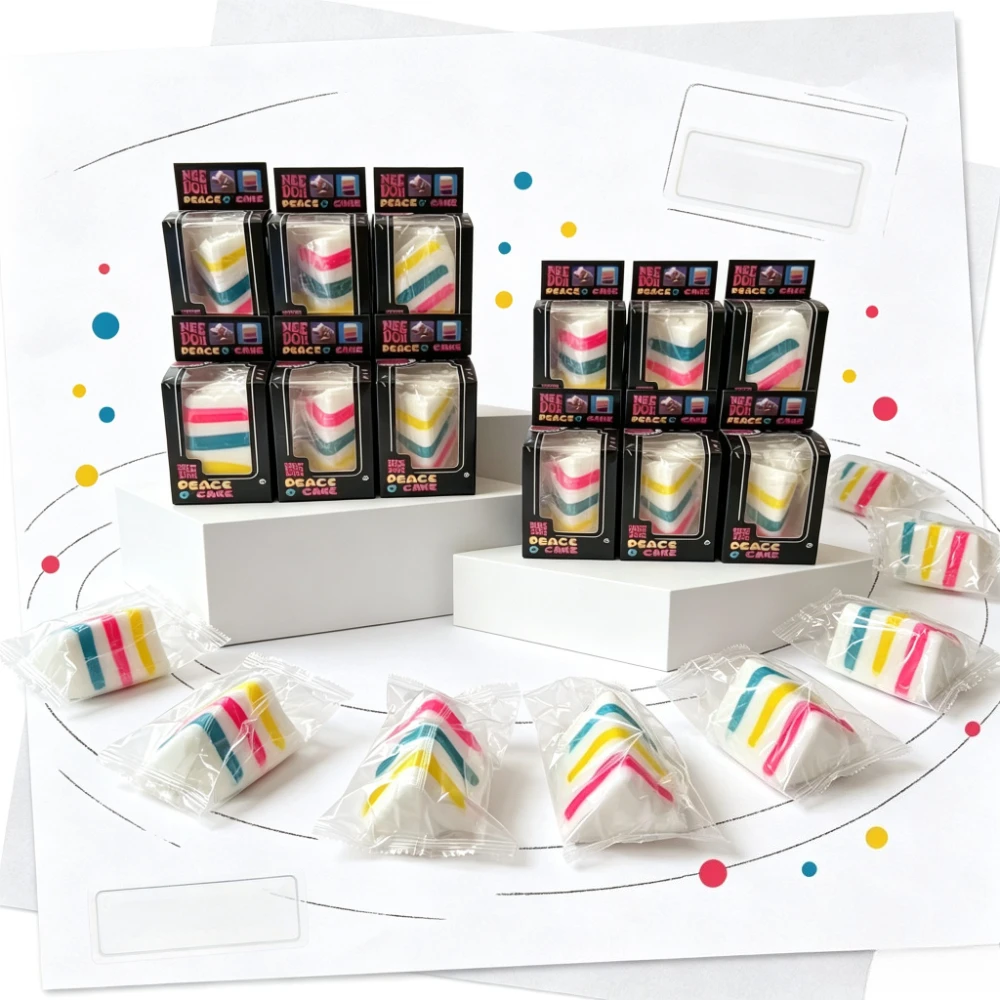 ‥Needoh Sandwich Cake TPR Pinch Decompression Toy For People Under Pressure Fun Soft