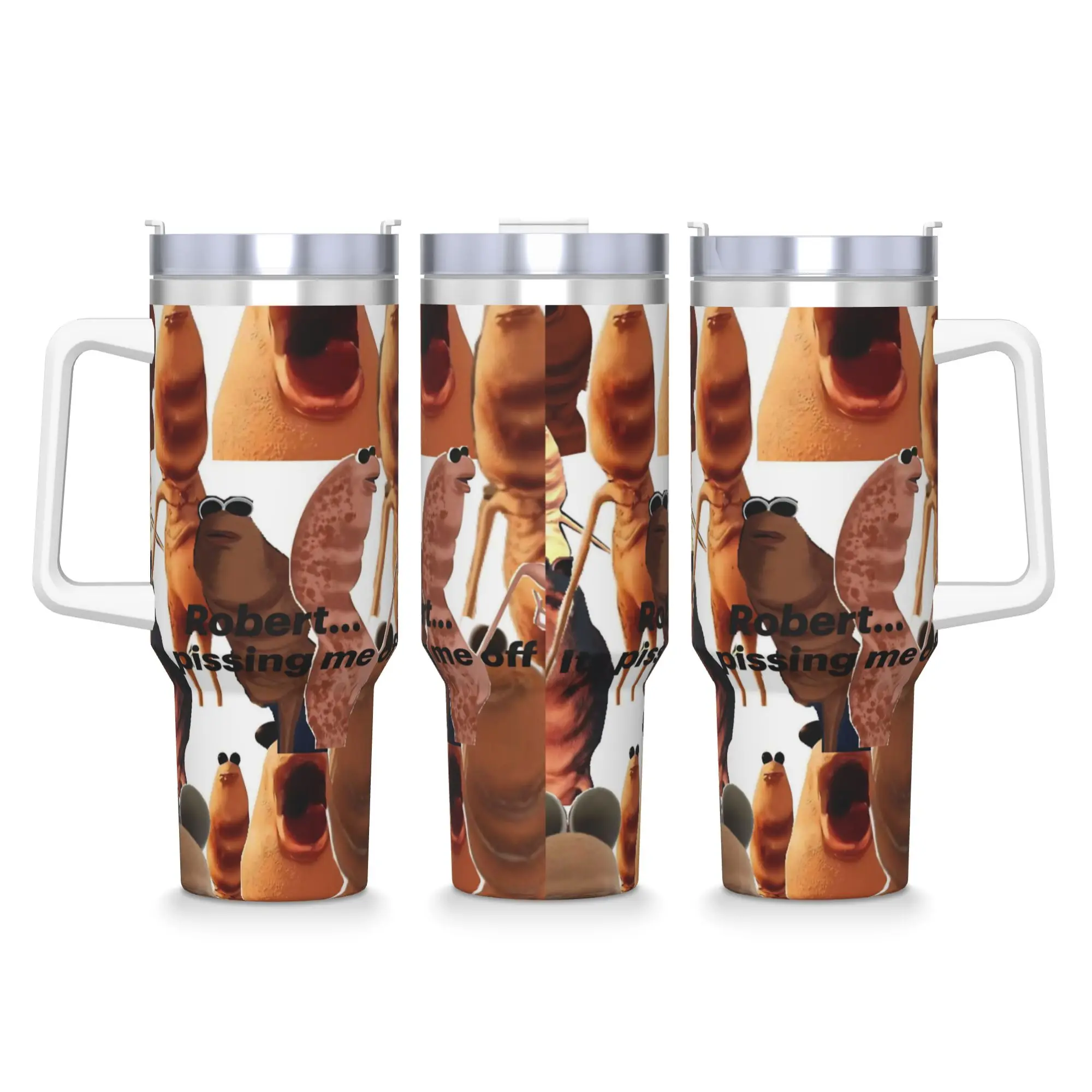 Marcus the Worm Stainless Steel Tumbler  Travel Car Mugs 40oz Thermal Cups Keep Heat Hot Drinks Milk Tea Water Bottle