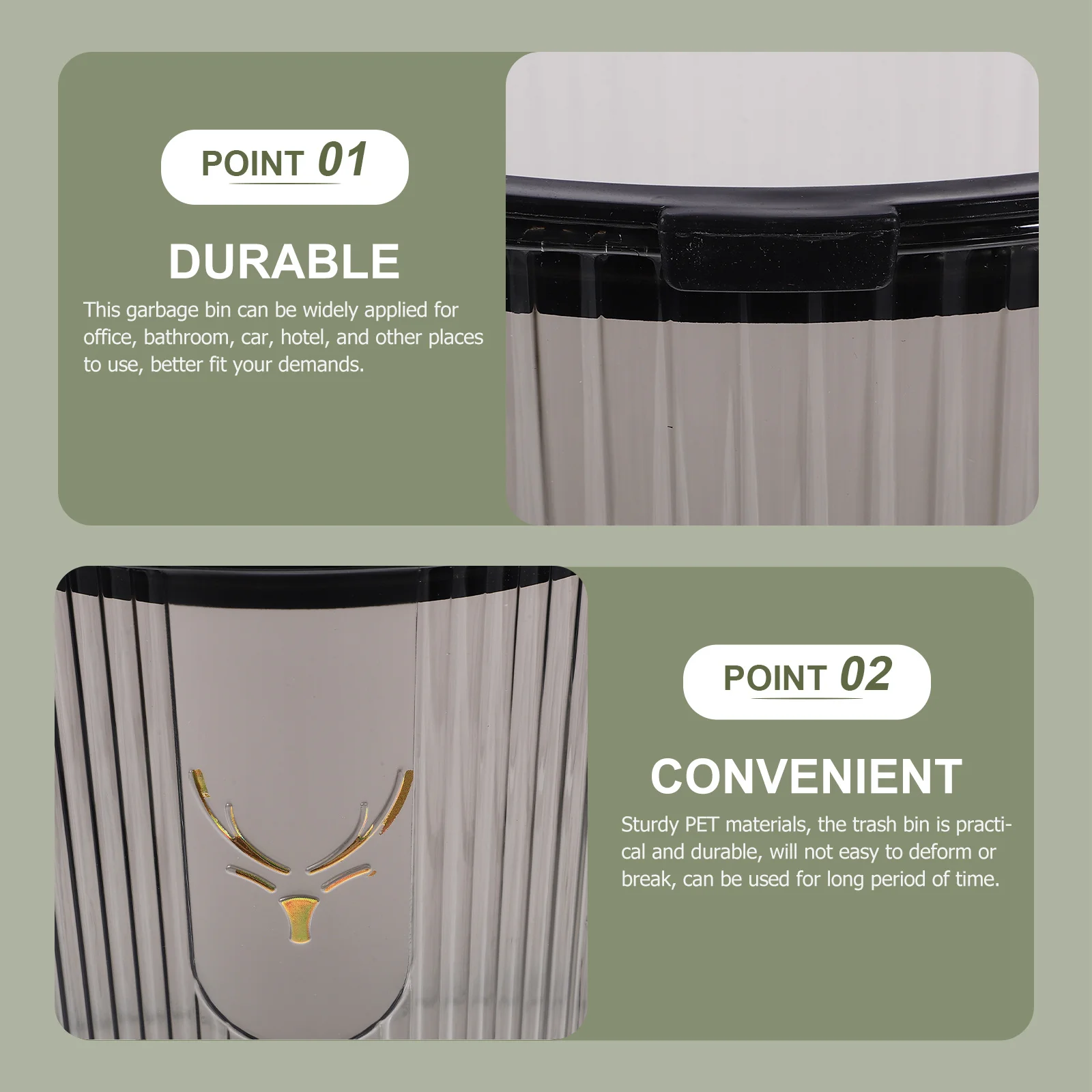 

Large Capacity Trash Bin Clear Household Waste Basket For Kitchen Bathroom Bedroom Office Hotel Portable Garbage Can Pet