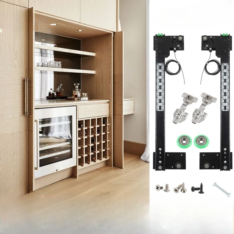 

Wardrobe Hidden Turnstile Slide Side Mount Plug-in Folding Door Telescopic Butterfly Pocket Door Hardware Accessories