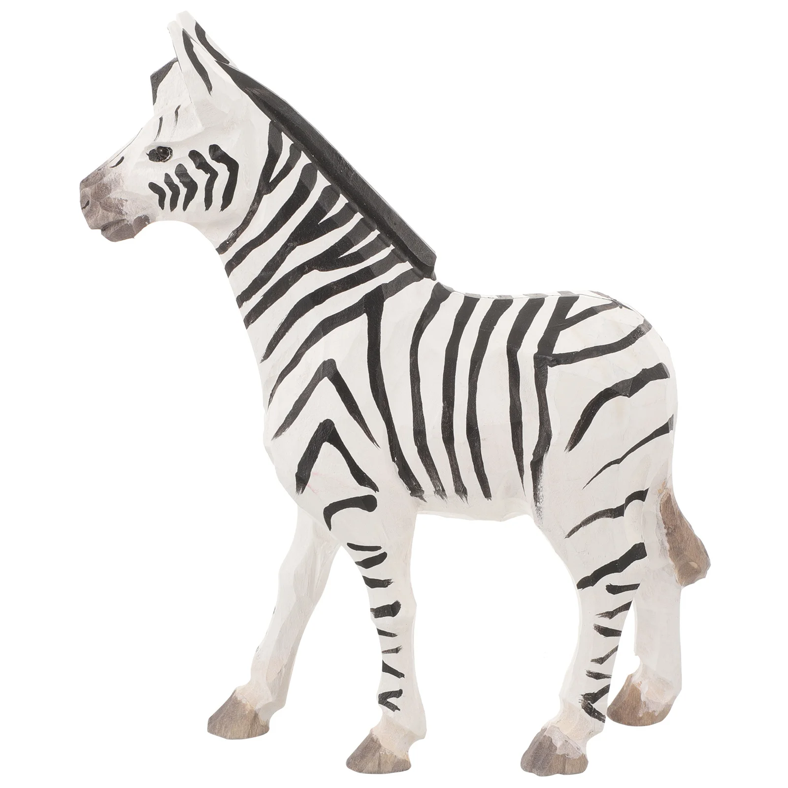 

Handcrafted Wood Zebra Ornament Desktop Animal Sculpture for Room Car Decor Creative Miniature Display Gift