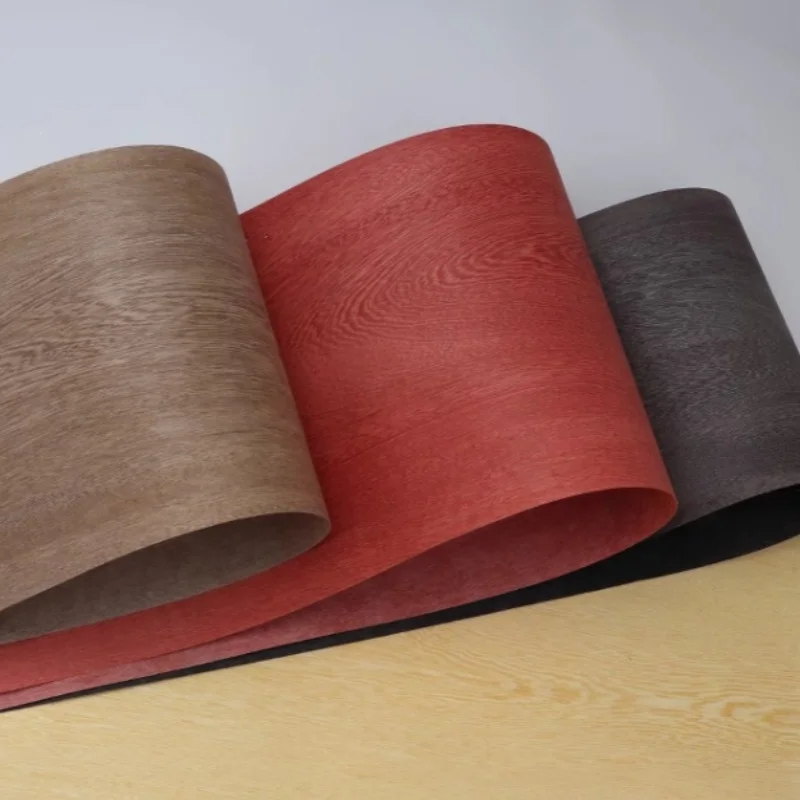 Natural Dyed Wenge Wood Veneer Sheet Red Gray Colors for Furniture DIY Projects Cabinets Door PanelsL: 2.5MetersX17cm T: 0.2mm