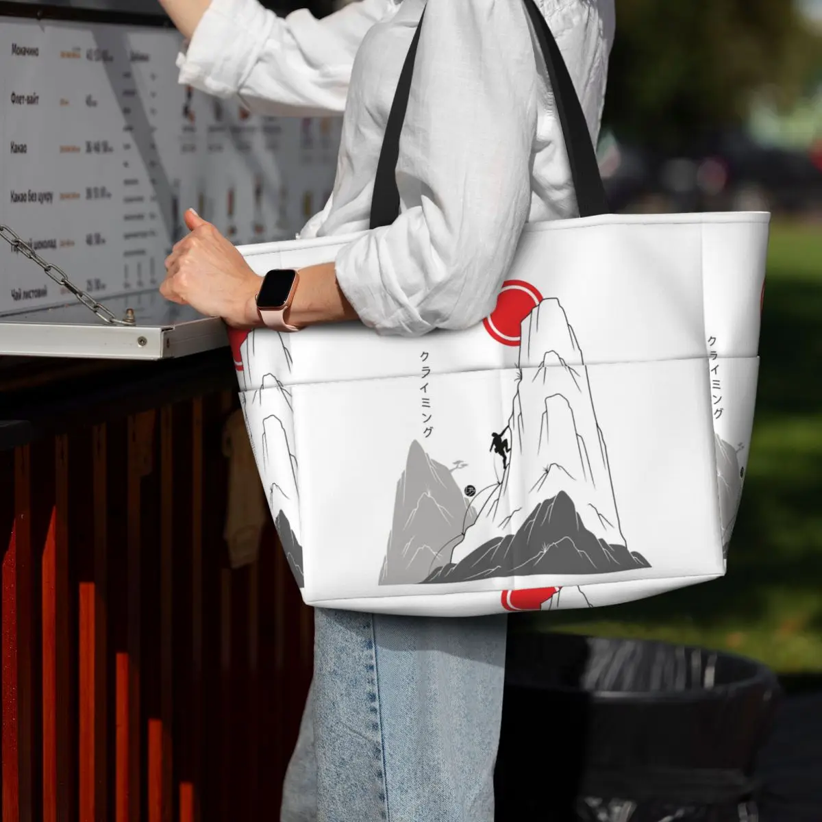 

Climbing Towards The Sun - Japanese Art Beach Tote Bag Sport Gym Yoga Duffle Large Tote Bag Women Travel Bag Fitness bag