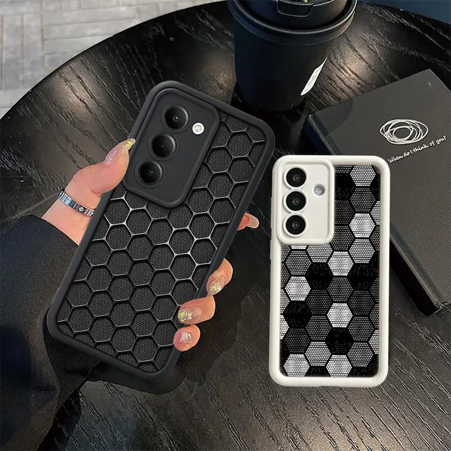 Case for Samsung Galaxy A56 A51 A73 A12 A13 A71 A72 A34 A35 A36 A26 A32 A53 A54 A23 A15 A16 Phone Cover Geometric Carbon Fiber