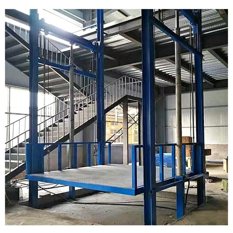 Système de rail de guidage de capacité de charge d'ascenseur de fret hydraulique industriel 1T pour l'usine d'entrepôt