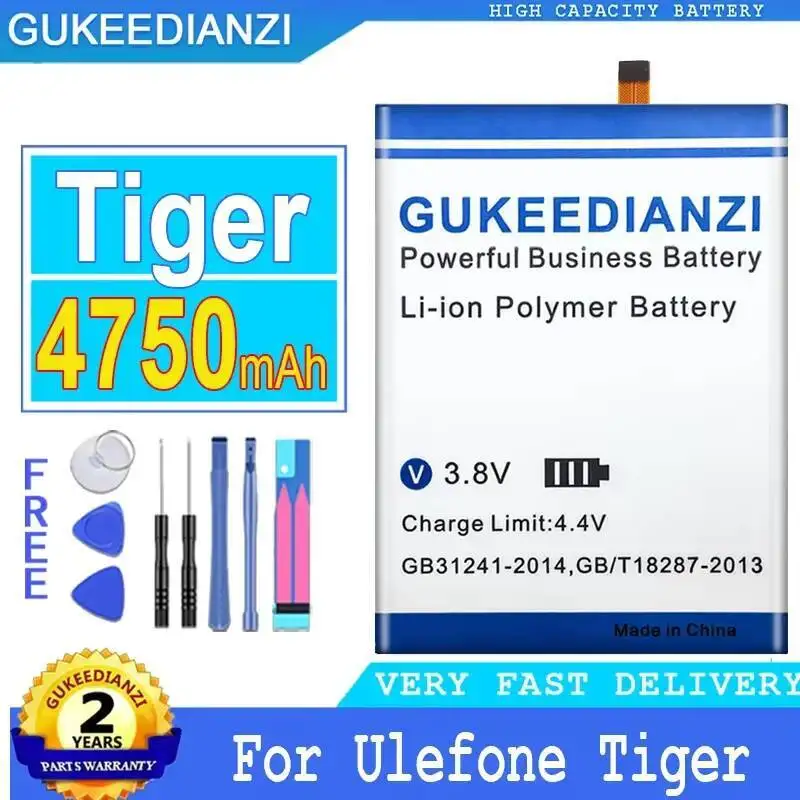 

Экологически чистый аккумулятор мобильного телефона для Ulefone Tiger 5,5 "HD MTK6737 4750 мАч, высокая емкость