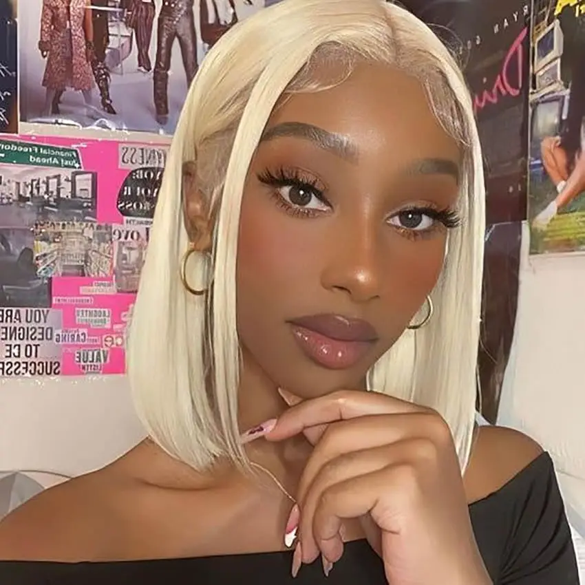 13x4 الدانتيل الجبهة الباروكات شعر الإنسان غلويليس الباروكات شعر الإنسان قبل قطعها قبل 150% الكثافة 10 بوصة بوب الباروكات للنساء