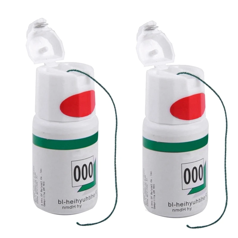 2 Bottle 000 Dental Thread Disposable Gingival Retraction Cord Knitted Cotton-Gum Line Dentist Material(1 Bottle 1.83M)