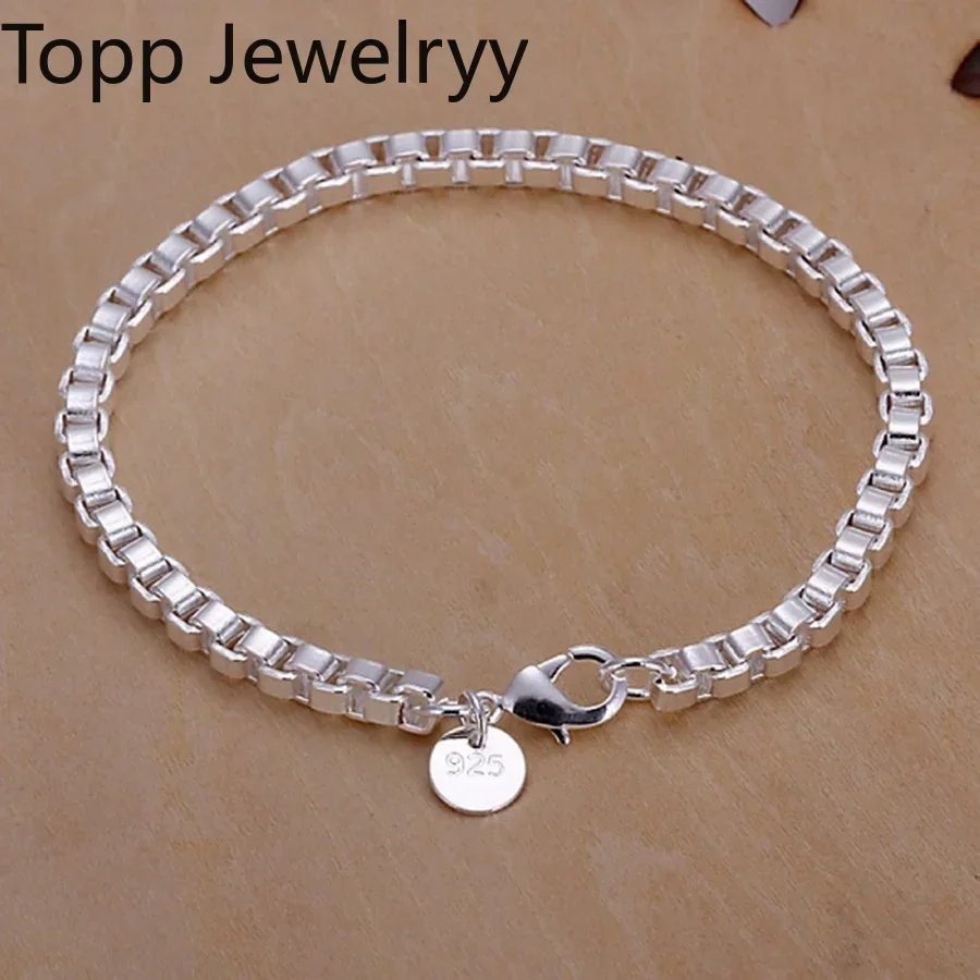 

Ювелирные изделия из стерлингового серебра 925 пробы по заводской цене, модные женские браслеты, цепочка 4 мм, красивые свадебные подарки для мужчин