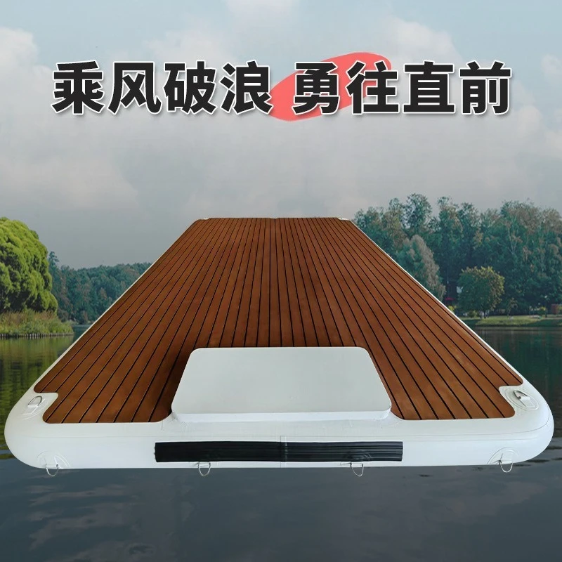 Water inflatable floating platform, floating fishing platform inflatable floating water rest platform, inflatable bed fishing f