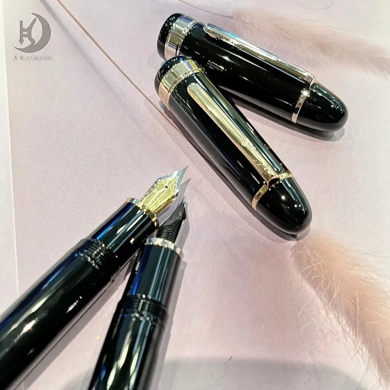 

JD 129 Luxury Pen Iridium Tip & Ink Converter, Premium Big Golden Silver Clip Metal Calligraphy Fountain Pens For Souvenir