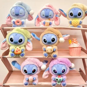 Disney Cartoon Stitch Ange Dolls Anime Blind Box Toys Lilo & Stitch Eat Something Before Sleep Series Toy Children Birthday Gift