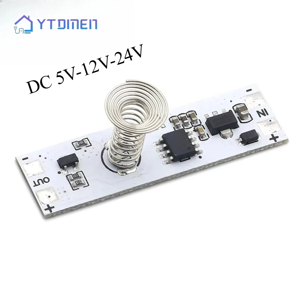 Image of DC 5V-24V 3A Kapazitives Berührungssensor-Schaltmodul Schraubenfeder LED-Dimmer-Steuerschaltermodul für Smart Home LED-Lichtleiste