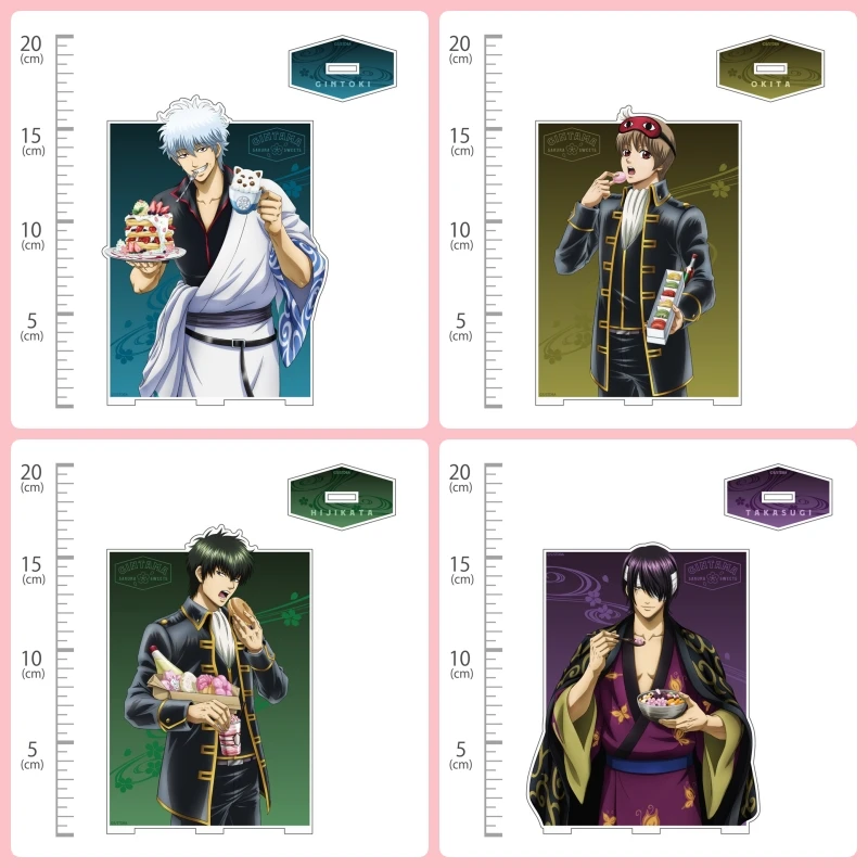 

Anime Gintama Square Acrylic standing sign Kagura Sadaharu Gintoki Sakata figure Desktop ornament Collecting accessories gifts