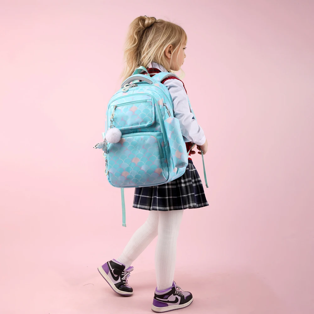 Bolsa de escola impermeável para meninas, mochila infantil, mochila infantil, lancheira, estojo de lápis, impressão estilo graffiti, 3 peças por conjunto