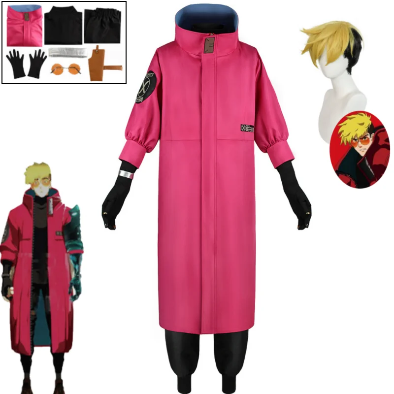 Vash The Stampede Coat Pants Cosplay Costume Red Uniform Hooded Windbreaker Halloween Carnival Men's Undercover Clothing