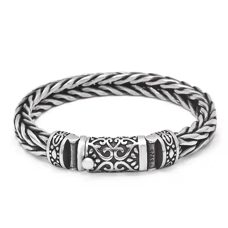 New 5mm Pure Hand-woven Personality Domineering Chain Rope Thailand Domineering Men Bracelets Fashion Jewelry