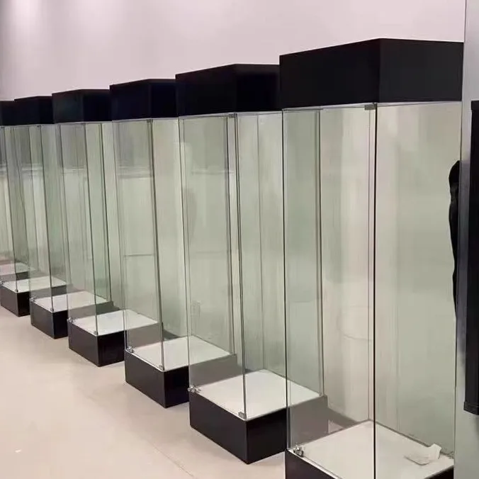 Wooden glass display cabinet Museum antique jade cultural relics display cabinet