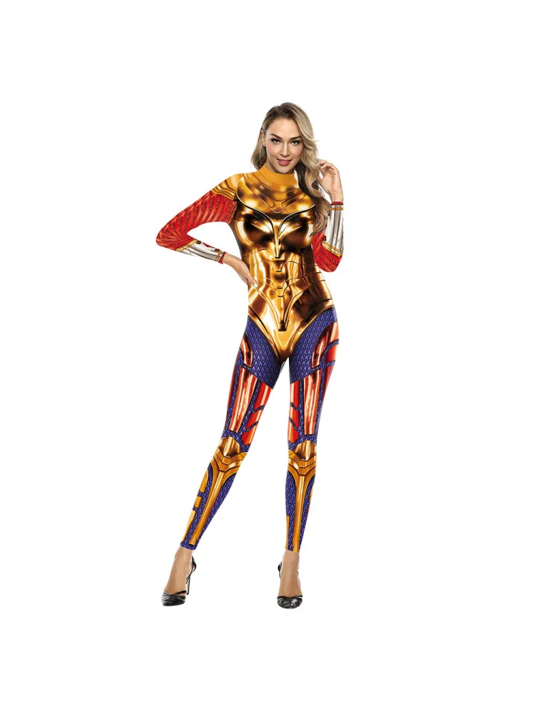 زي تنكري جديد لهالوين مستوحى من شخصية بطل فيلم، بدلة أداء ضيقة بطباعة رقمية ثلاثية الأبعاد، زي مسرحي من البوليستر عالي الجودة #1