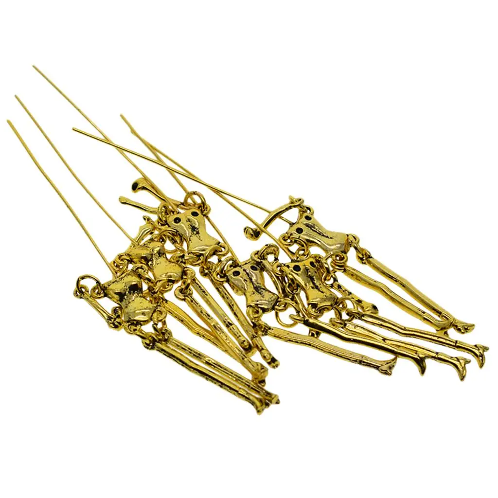 6 Pieces Skeleton Body Pendant Doll Charms for Necklace Dress Decorative Pendant DIY Jewelry Making Supplies