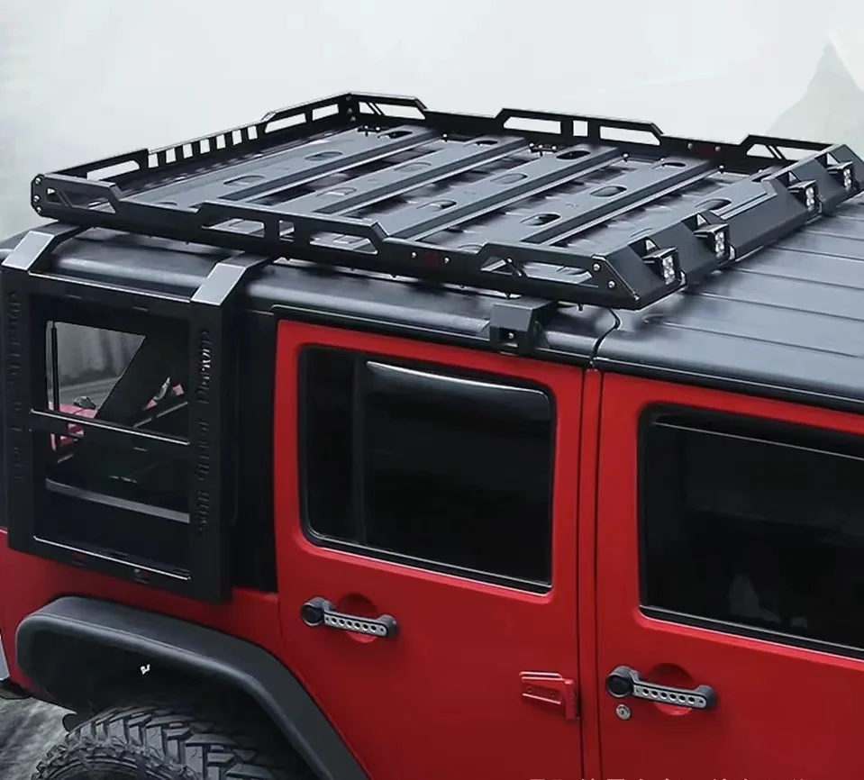 Suitable for 18-24 Jeep Wrangler Everest luggage rack JL Wrangler roof platform steel custom