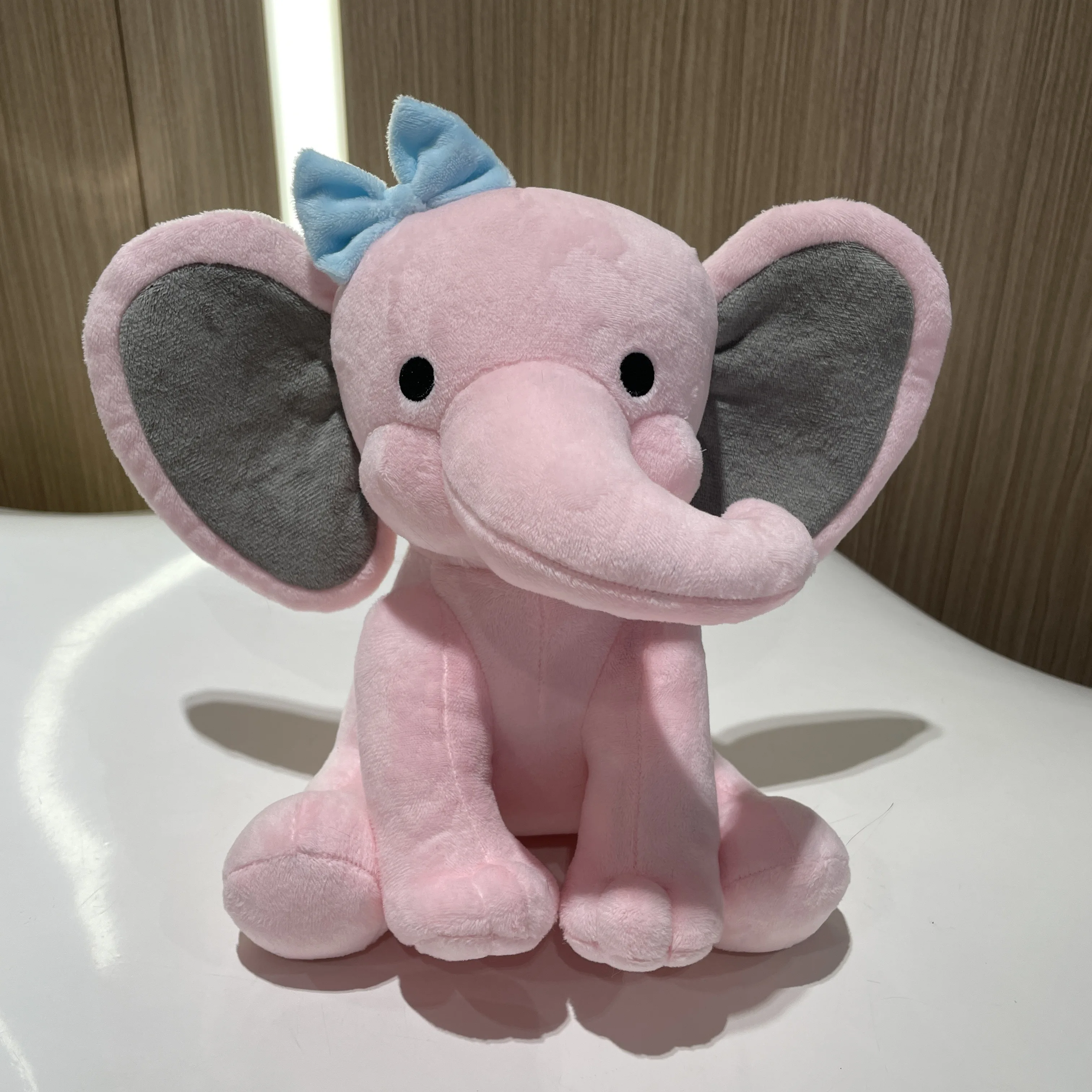 

Hot 25cm Gray Pink Elephant Plush Toys Stuffed Animals Soft Sleeping Doll Plushie for Baby Room Decorative Gifts High Quality