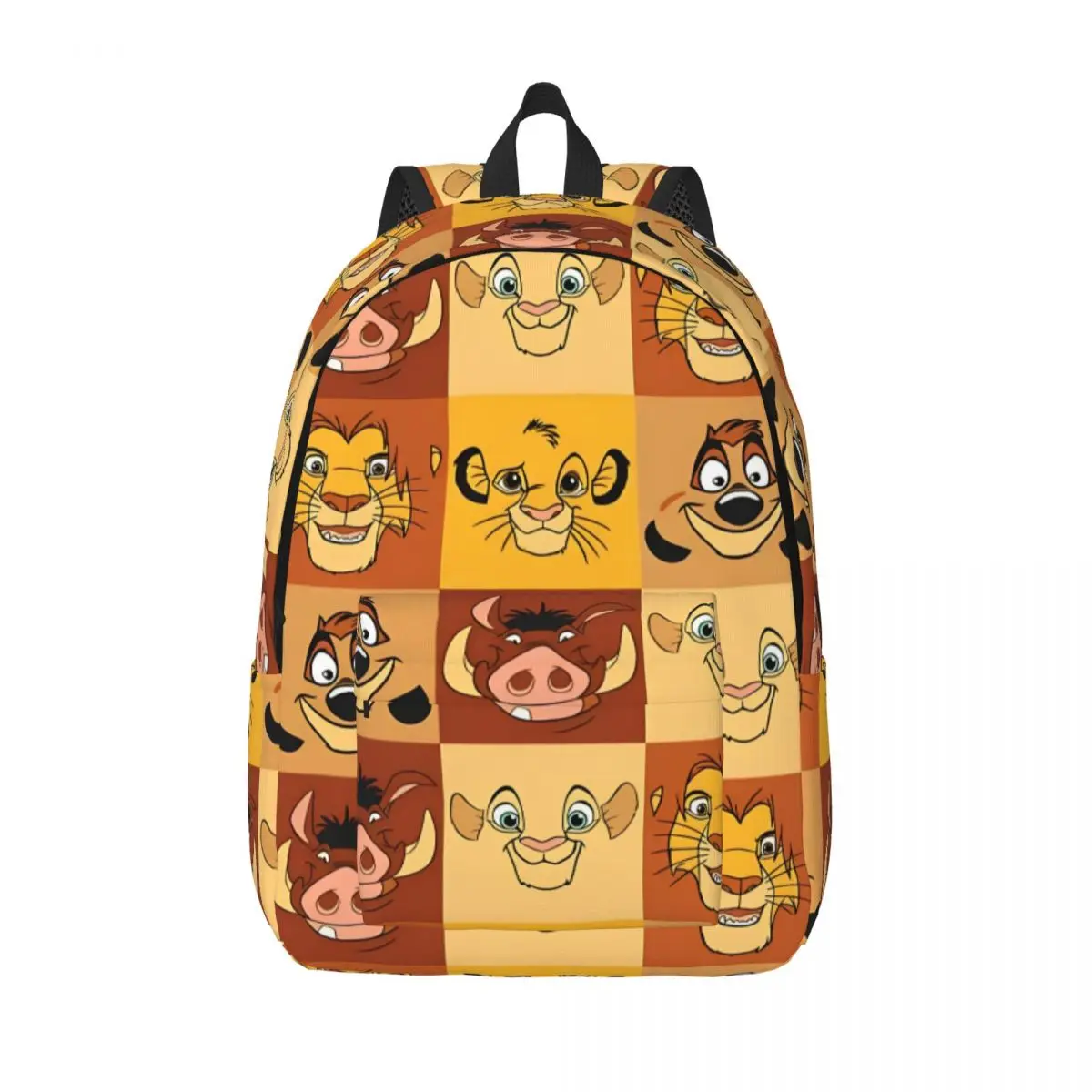 

Рюкзак с изображением лица Симбы и Налы из «Короля Львов» с карманом, для старшеклассников, для походов и путешествий, для мужчин и женщин, для ноутбука, из холщовой ткани