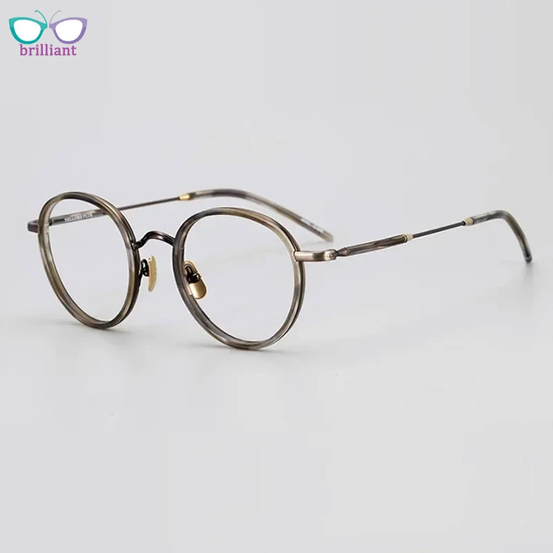 

Ultra Light Pure Titanium Circular Eyeglass Frame Men Top Fashion Luxury Brand Women Optical Myopia Reading Prescription Glasses