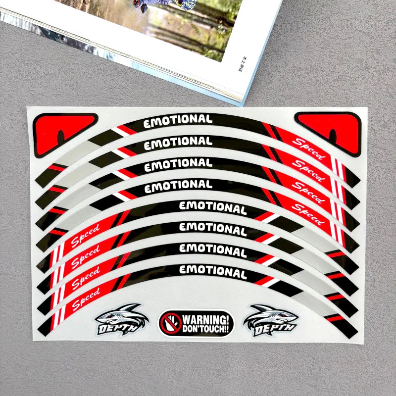 Reflective Motorcycle Wheel Sticker Rim Hub Tape Decals 10"12"13"14" Decoration for Suzuki Honda Accessories (for one wheel)