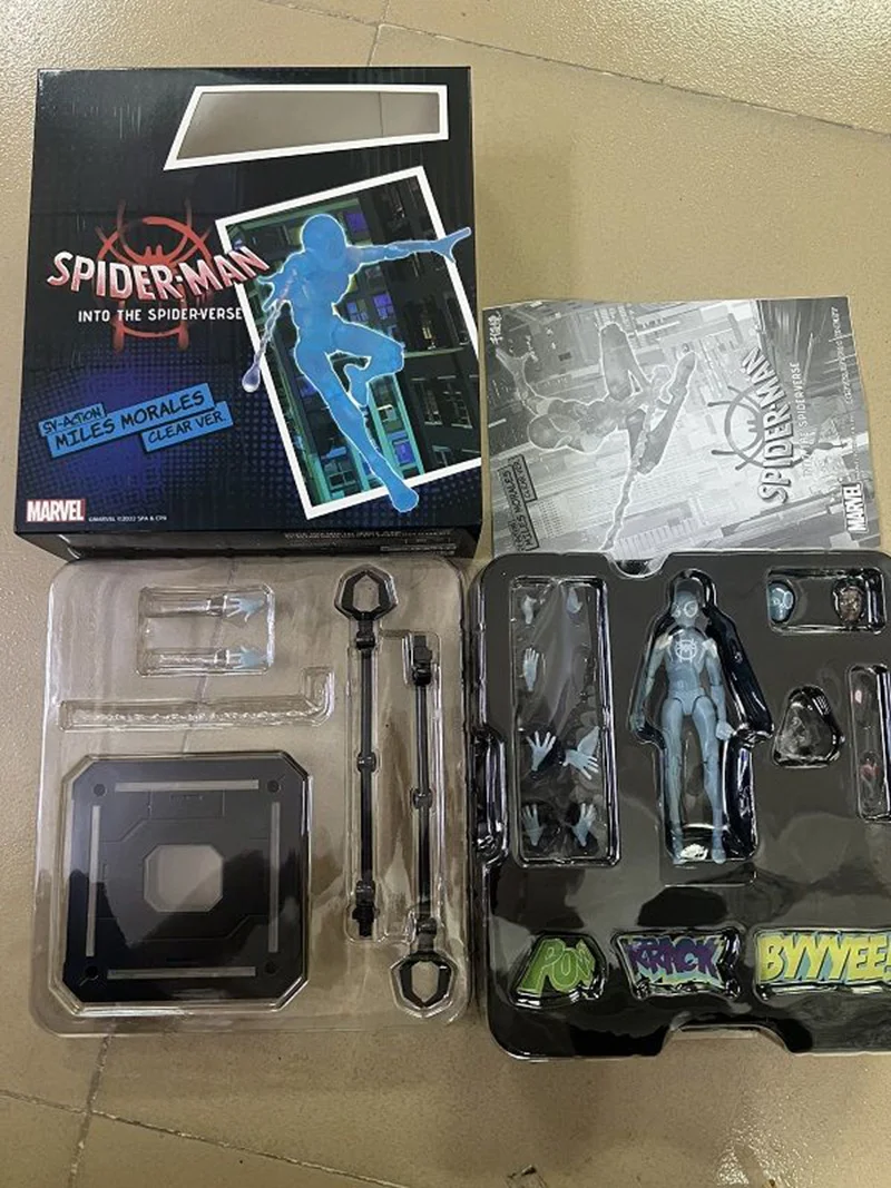 Spiderman Miles Morales figura Anime Invisible Spider Man transparente Miles Spiderman Figuirne figura coleccionable modelo juguete para regalo
