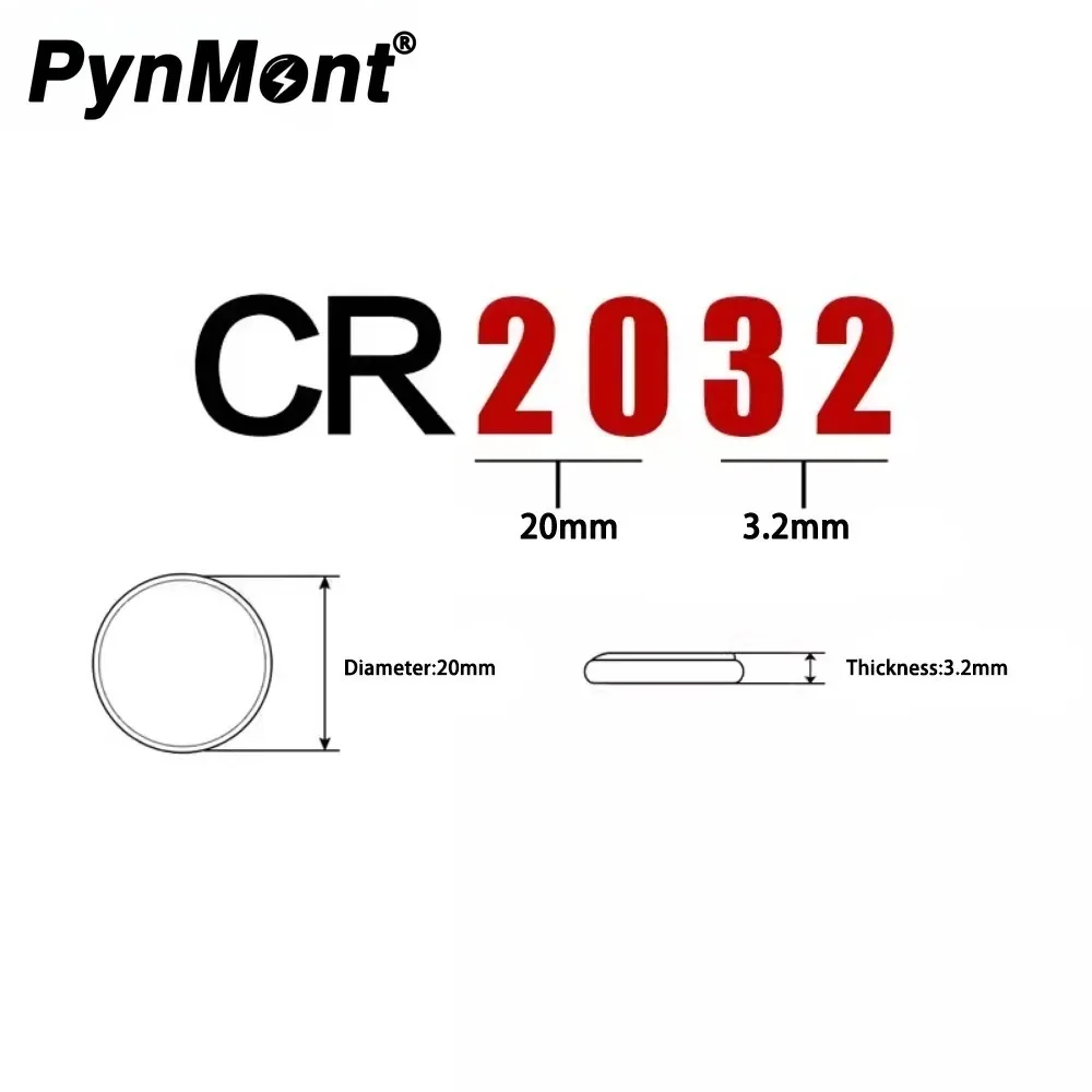 2PCS RENATA CR2032 CR 2032 DL2032 ECR2032 3V Lithium Battery for Car Key Watch Toy Remote Control Button Coin Cells