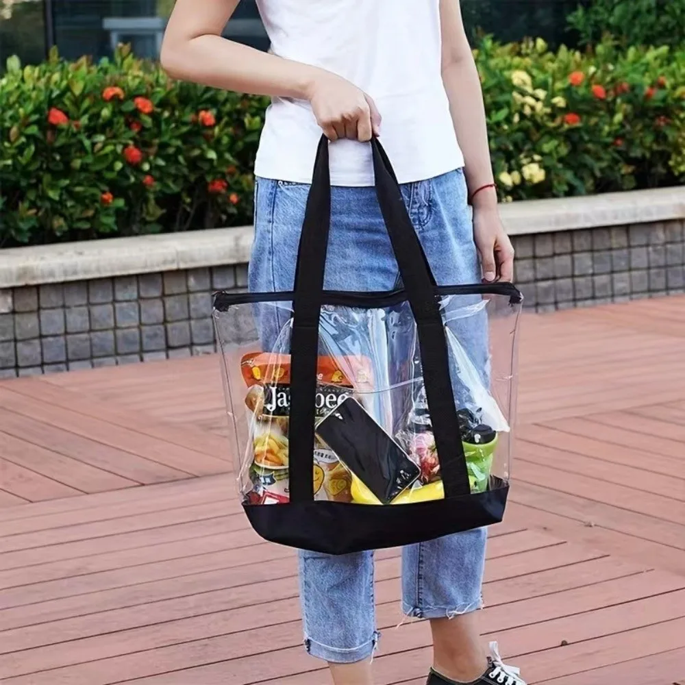 

Waterproof Water-Sprinkling Festival Bag Large Capacity Fashionable Clear Shoulder Bag Convenient Transparent PVC Beach Bag