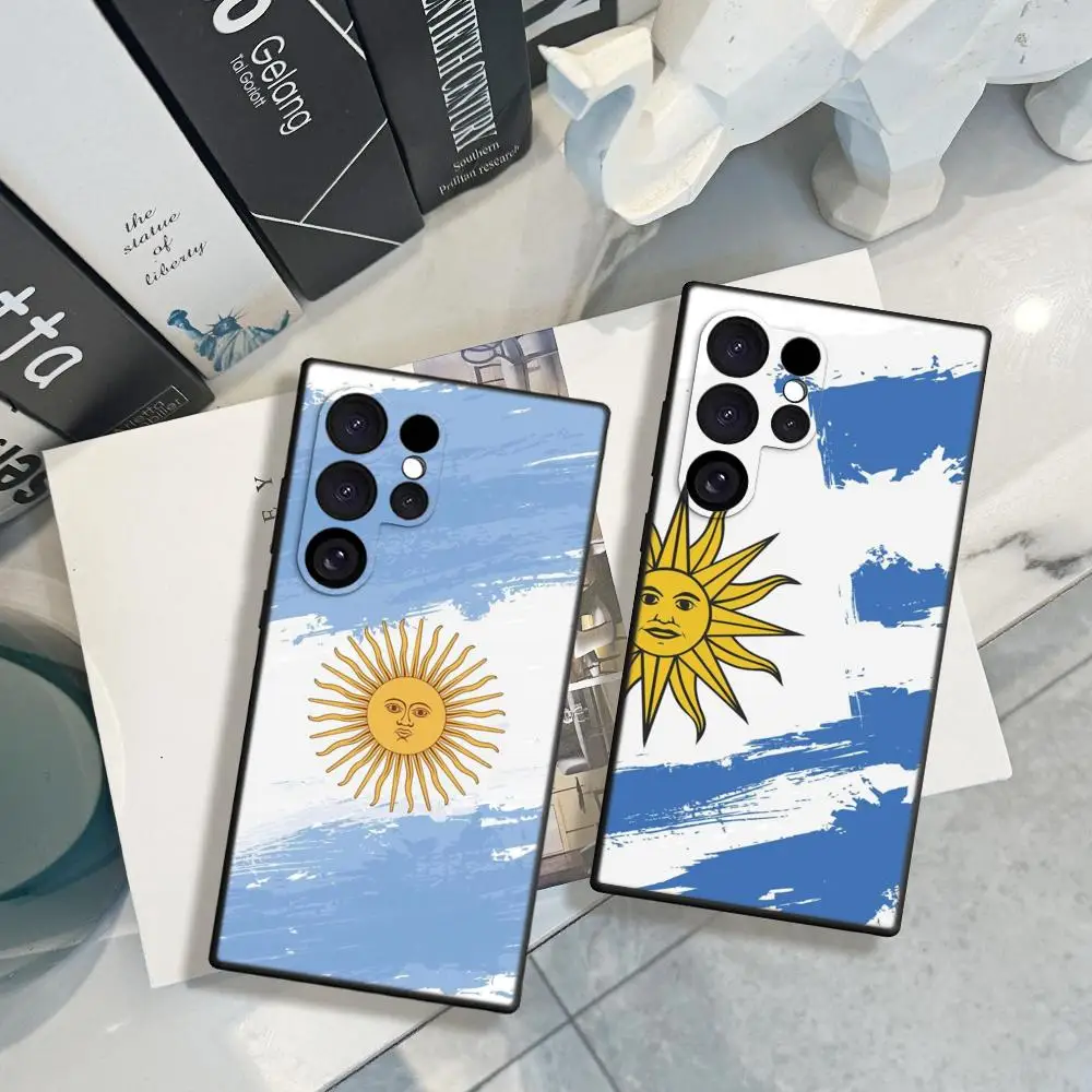 Argentina Flag Phone Case For Samsung Galaxy S24 23 21 S20 Ultra Plus S24 22Plus A15 25 35 A54 A55 M15 M35 55 Covers