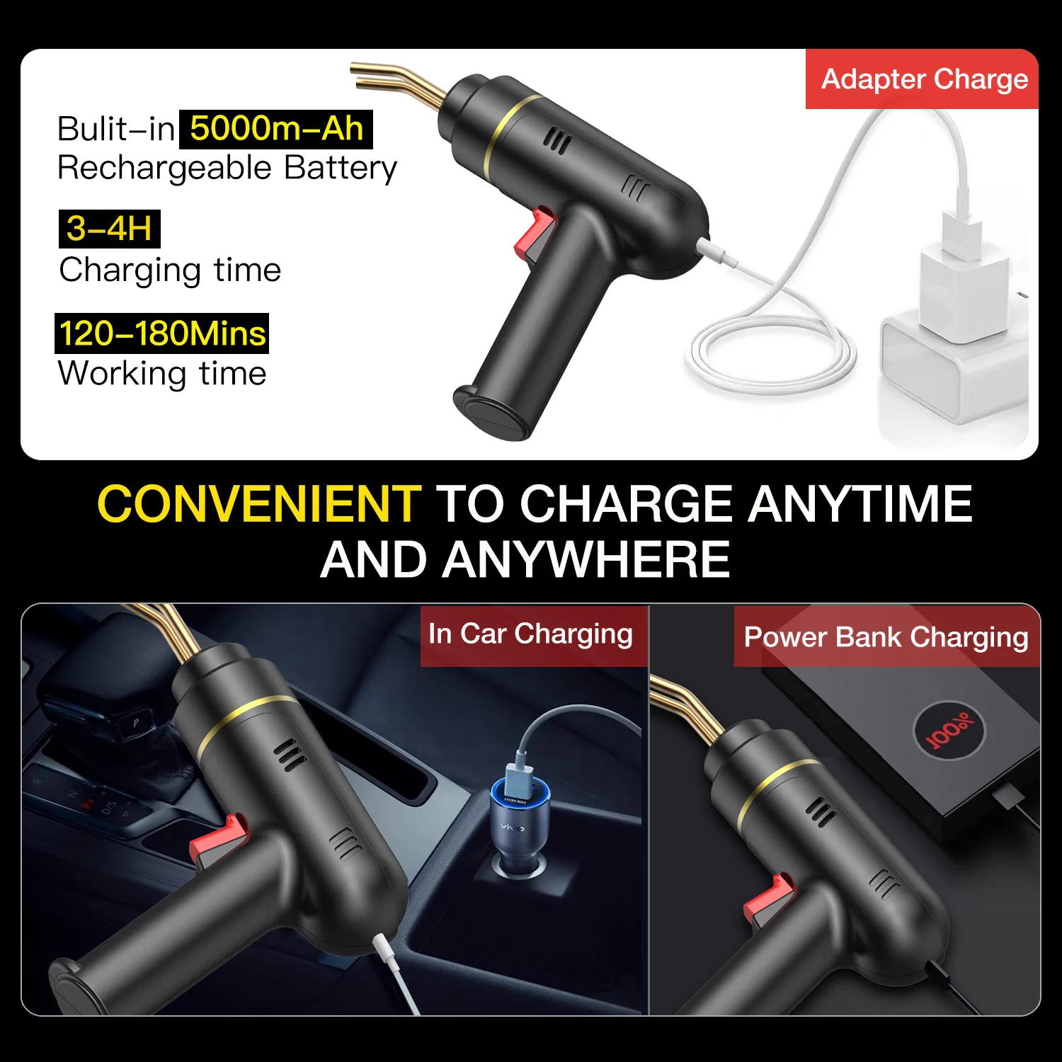 Máquina de soldadura de plástico inalámbrica, soldador eléctrico de plástico, grapadora en caliente recargable, reparación de parachoques de coche,