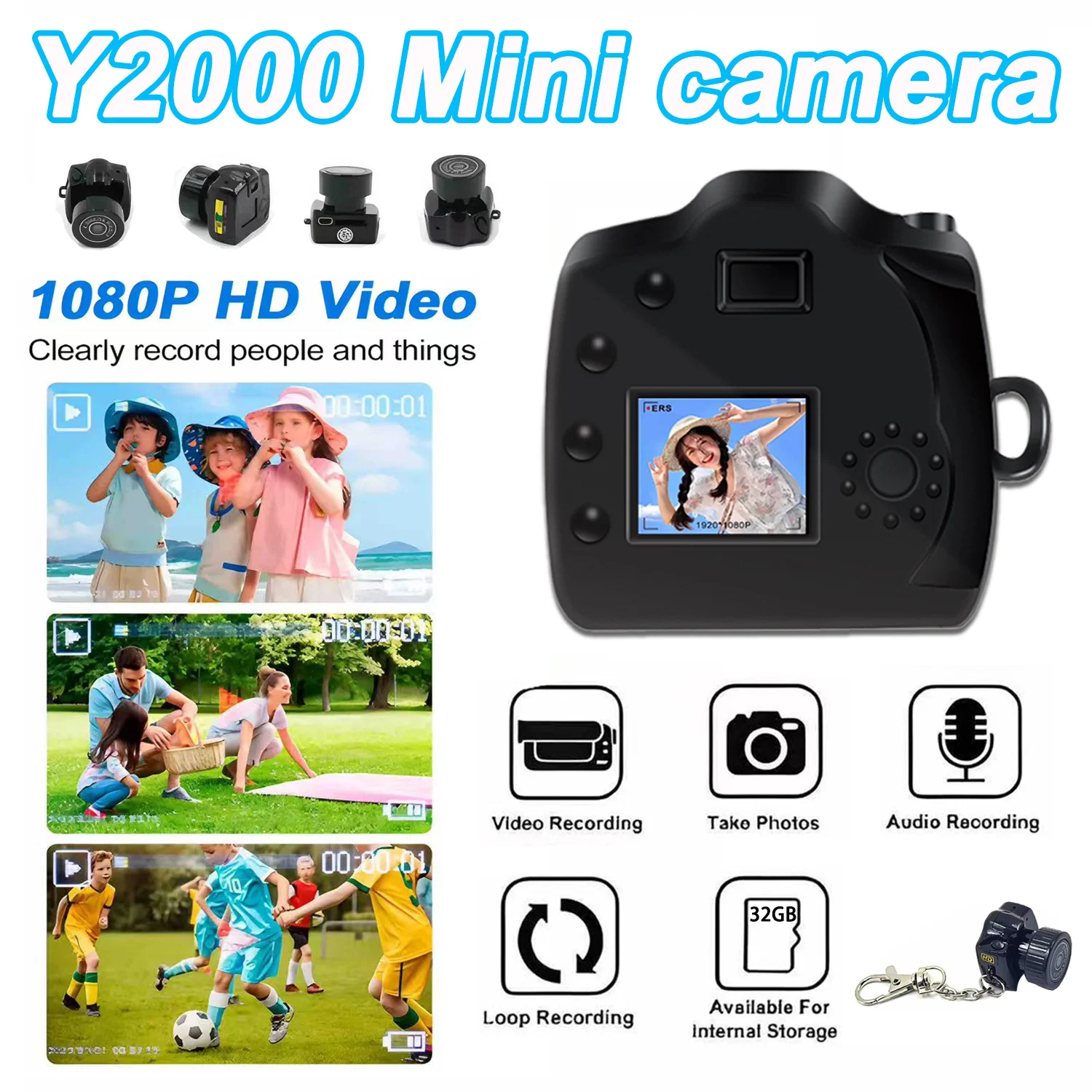 

Y2000 Portable Mini Camera Audio Video Recorder Ultra Small Body Camera Sport DV DVR Security Protection Surveillance Camcorder