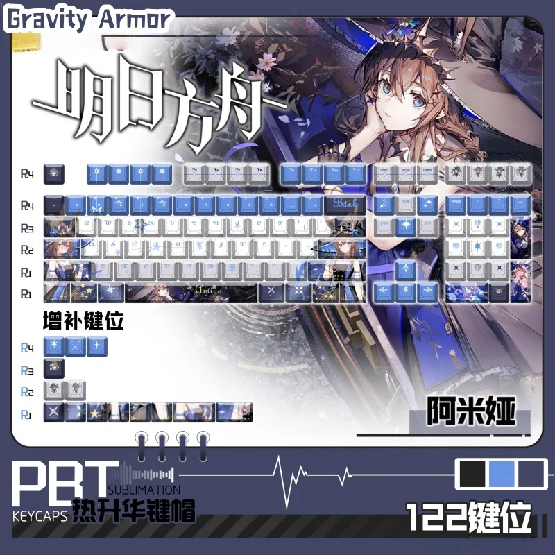 

Лидер продаж Arknights Amiya игровые колпачки для клавиш на заказ Pbt механическая клавиатура коллекция мультфильмов офисный фестиваль аниме колпачки для клавиш