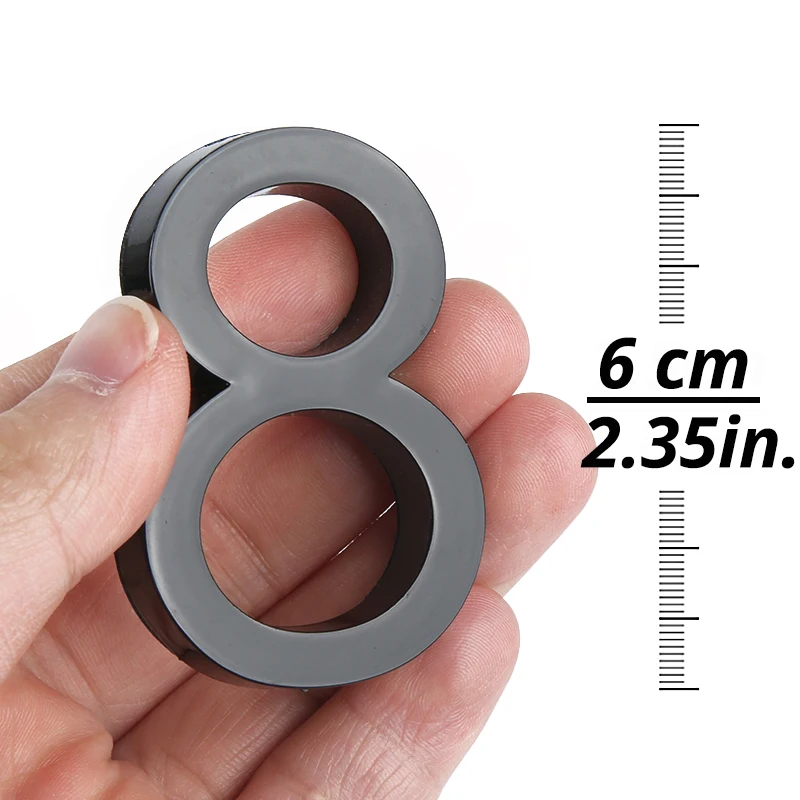 1pc 60mm Exterior House Number Outdoor Self-Adhesive Numbers Door Stickers Mailbox Address Sign 2.35 inch 3D Plastic #0-9