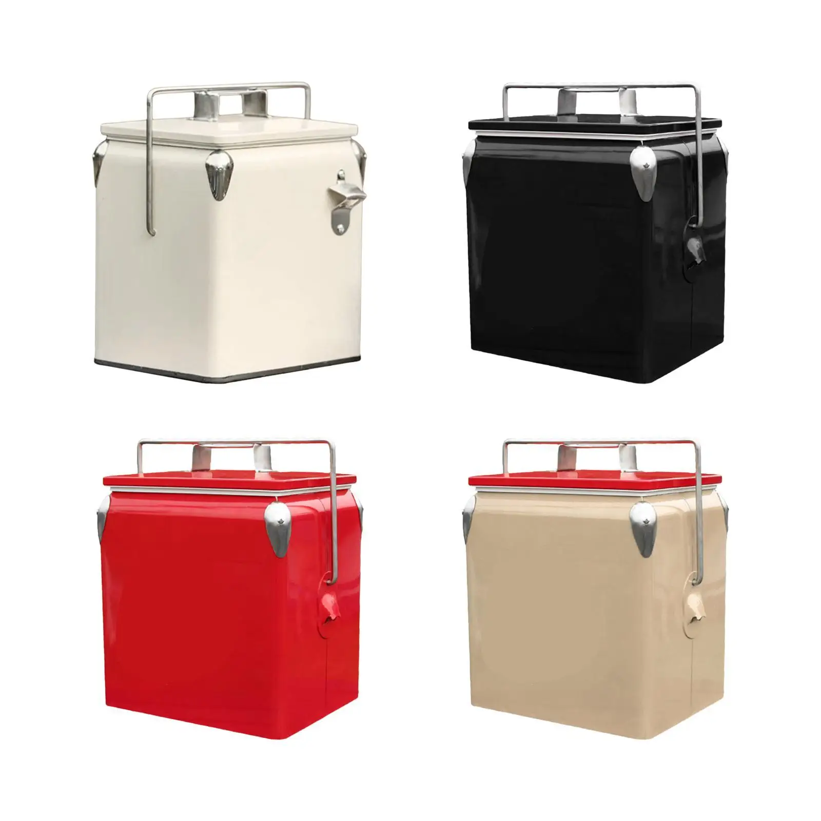 Ice Chest Cooler Portable Hard Cooler Vintage Design with Handle Ice Box Ice Bucket for Fishing Picnic Party Outdoor Commercial