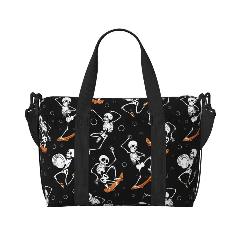 

Дорожные спортивные сумки с черепом для скейтборда, легкая водонепроницаемая ночная сумка Weekender, складная сумка для ручной клади для спортивной спортивной сумки
