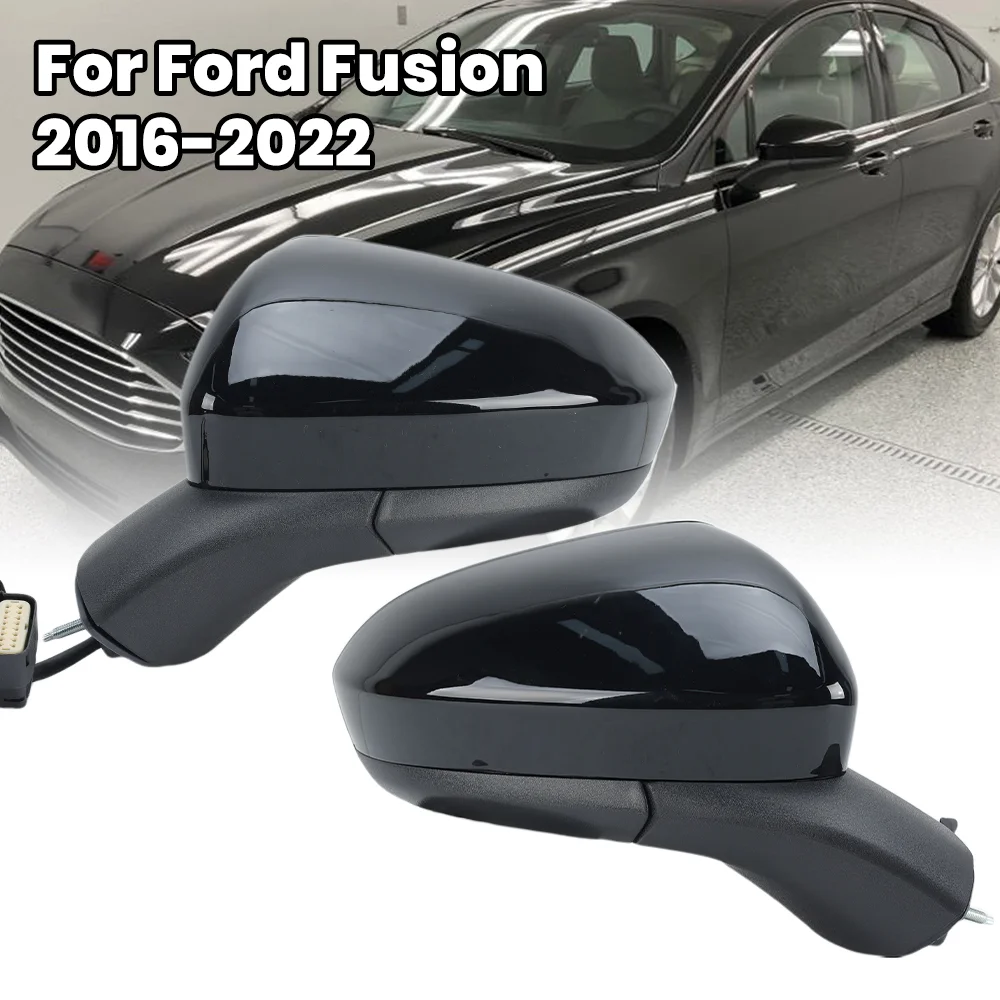 

3 Pin Door Mirror Assembly For Ford Fusion 2015-2022 US Version Black Large And Small Mirror Plug-In Wing Mirror Car Accessories